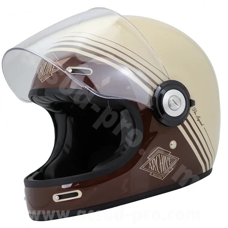 Casque intégral Archive Vintage The Legend fibre marron taille M 2