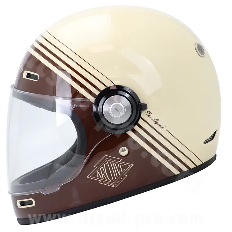 Casque intégral Archive Vintage The Legend fibre marron taille M 3