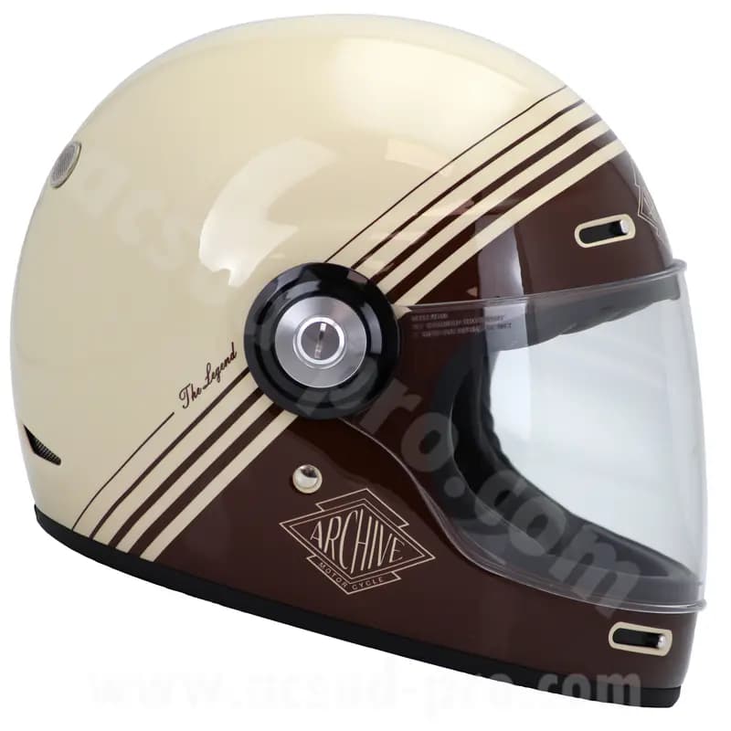 Casque intégral Archive Vintage The Legend fibre marron taille M 6