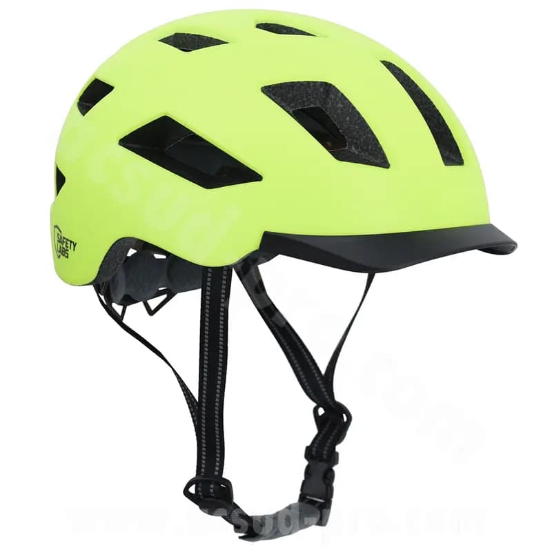 Casque vélo adulte Safety Labs E-Bahn 2.0 jaune avec éclairage LED USB intégré 57-61 cm