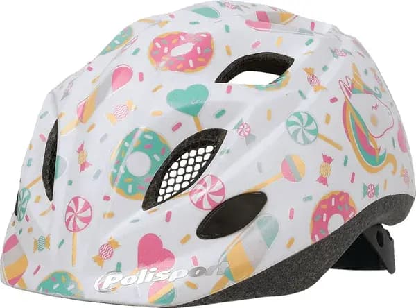 Casque vélo enfant Polisport Lollipops Blanc-Rose taille 48-52 cm avec molette 2