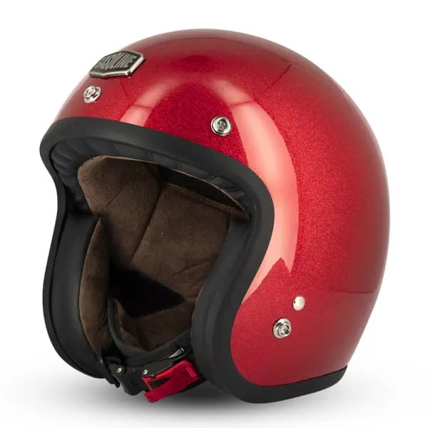 Casque Jet Café Racer S250 Rouge Pailleté Brillant Gasoline Taille XXL