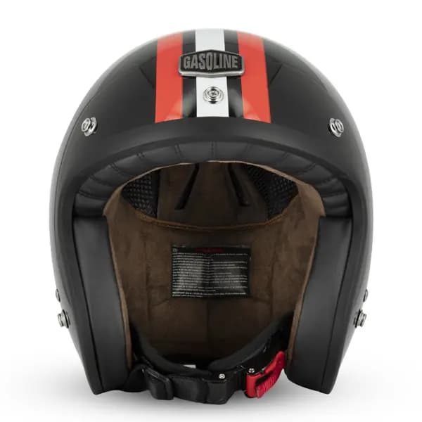 Casque Jet Café Racer S250 Noir / Rouge / Blanc Brillant Taille XS Gasoline 2