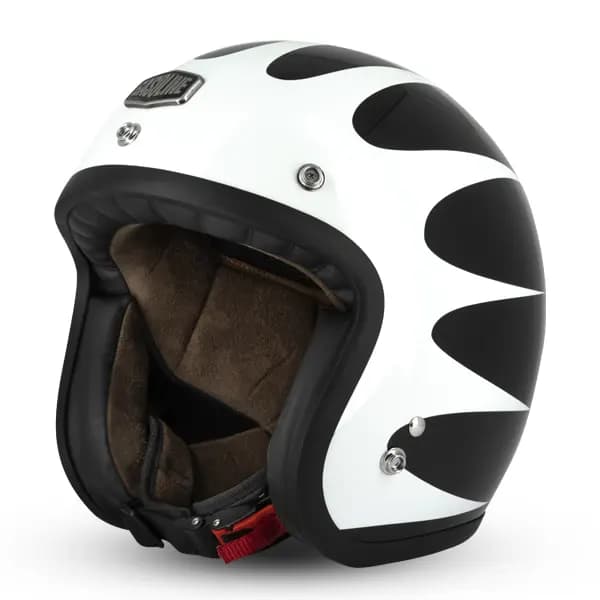 Casque Jet Café Racer S250 Noir Blanc Brillant Gasoline Taille S