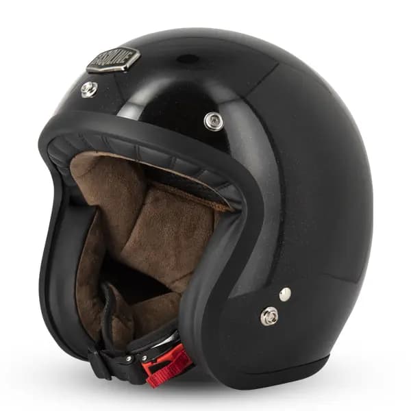 Casque Jet Café Racer S250 Noir Pailleté Brillant Gasoline Taille XXL