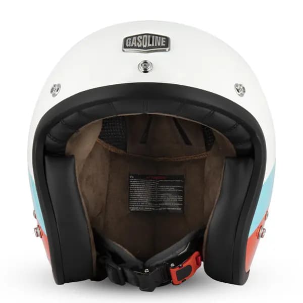 Casque Jet Café Racer S250 Blanc / Bleu Ciel / Rouge Brillant Taille XXL Gasoline 2