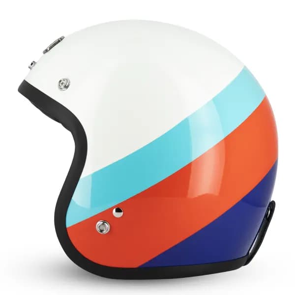 Casque Jet Café Racer S250 Blanc / Bleu Ciel / Rouge Brillant Taille XXL Gasoline 3