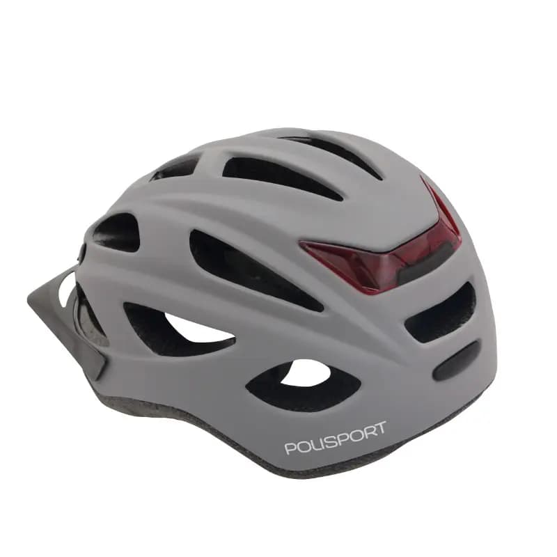 Casque vélo urbain Polisport Urbain-CityGo gris mat 54-59 cm avec lumière intégrée 3