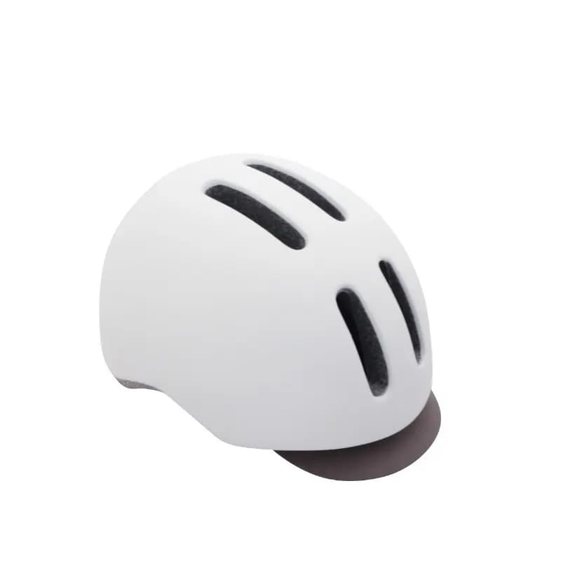 Casque vélo urbain Polisport Commuter In-Mold blanc mat visière grise 54-58 avec lumière intégrée