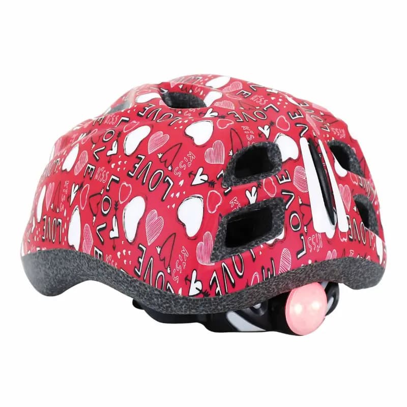 Casque vélo enfant Polisport Junior Love rose 52-56 cm avec molette et éclairage LED 5