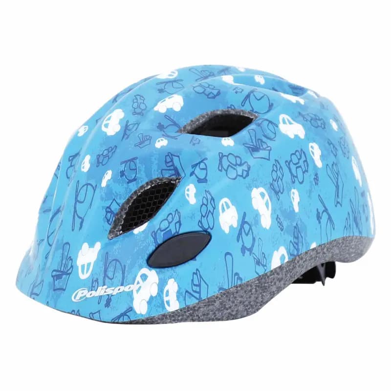 Casque vélo enfant Polisport Fun Trip bleu 48-52 cm avec molette et éclairage LED 3