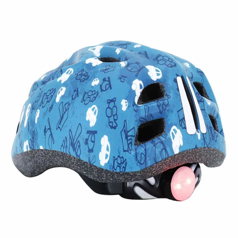 Casque vélo enfant Polisport Fun Trip bleu 48-52 cm avec molette et éclairage LED 5