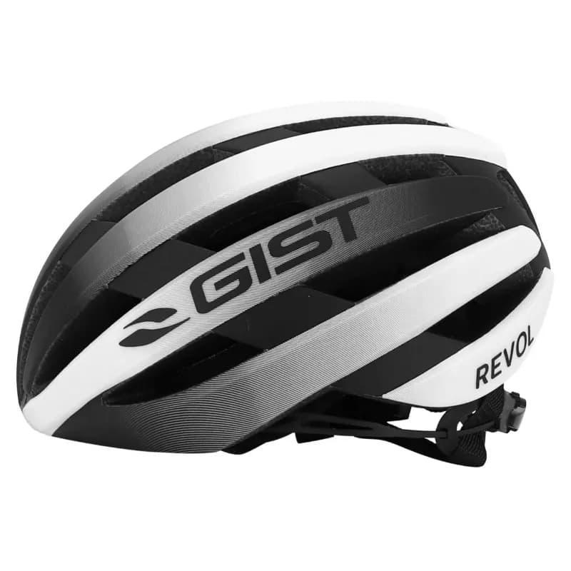 Casque vélo adulte GIST Route Revol blanc-noir femme et junior full in-mold taille 54-58 4