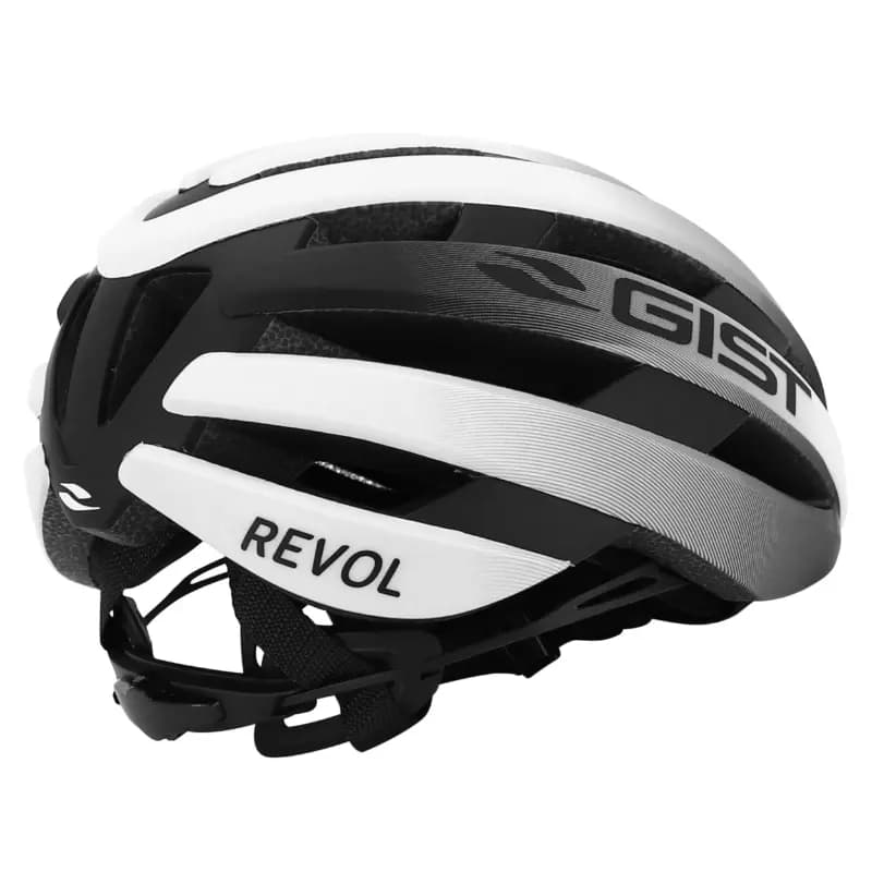 Casque vélo adulte GIST Route Revol blanc-noir femme et junior full in-mold taille 54-58 7