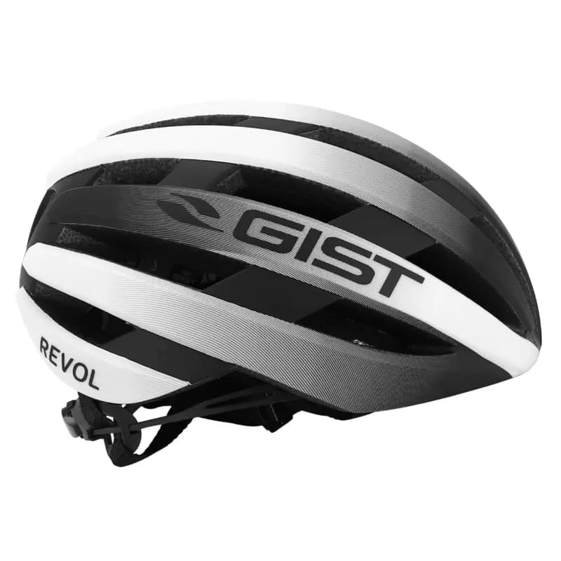 Casque vélo adulte GIST Route Revol blanc-noir femme et junior full in-mold taille 54-58 8