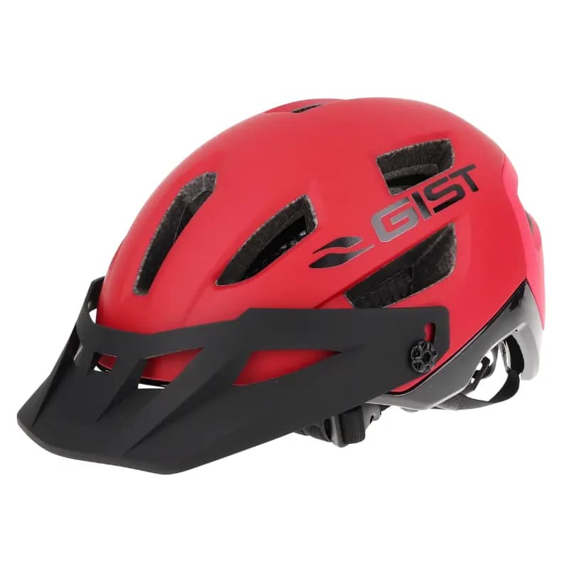 Casque vélo adulte GIST VTT Kop rouge in-mold 58-62 cm avec visière réglable et fit-system 7