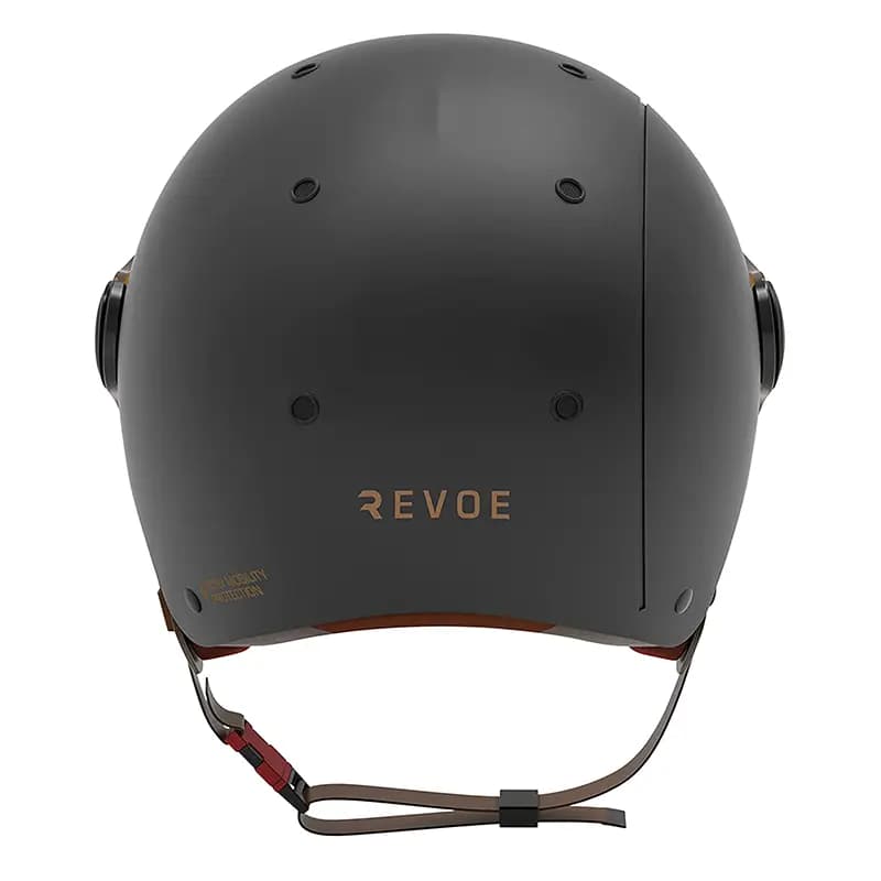 Casque vélo adulte Revoe Premium urbain-city noir mat taille 55-56 visière réglable protection oreille amovible homologation EN1078+A1 5