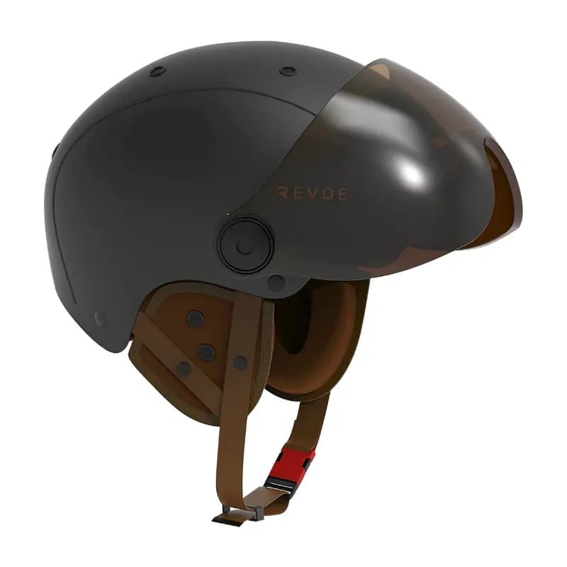 Casque velo adulte Revoe premium urbain-city noir mat taille 57-58 visiere reglable, protection oreille amovible (vendu en boite) compatible ebike et trottinette - homologation EN1078+A1 2