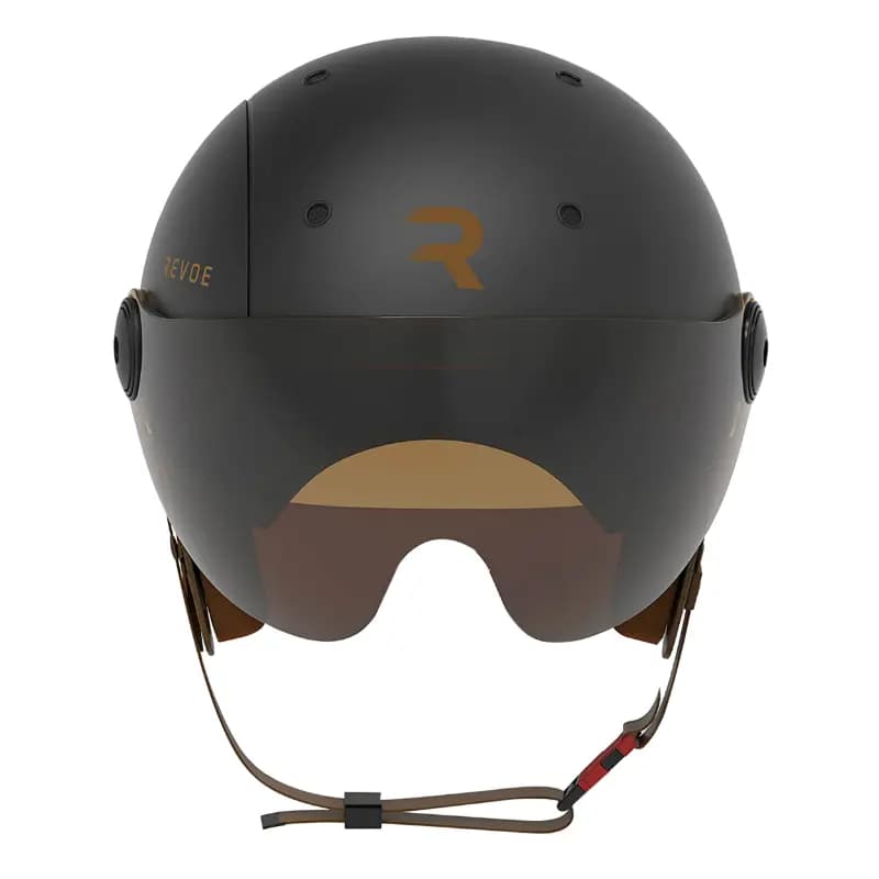 Casque velo adulte Revoe premium urbain-city noir mat taille 57-58 visiere reglable, protection oreille amovible (vendu en boite) compatible ebike et trottinette - homologation EN1078+A1 3
