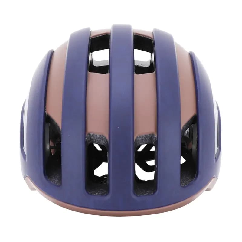 Casque vélo adulte Auvray urbain safe bleu marine-marron double in-mold avec éclairage intégré USB taille 56-59 2
