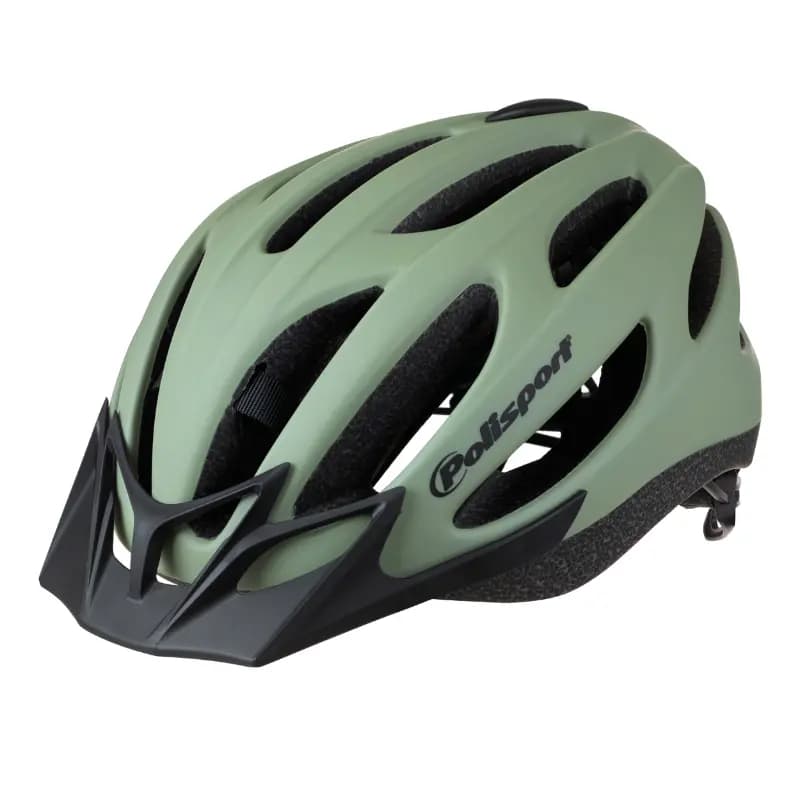 Casque vélo urbain Polisport Sport Flow in-mold vert mat visière noire taille 54-58