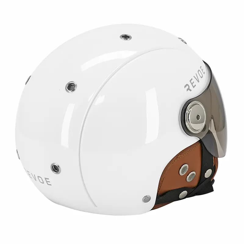 Casque vélo adulte REVOE Premium urbain-city blanc sky taille 59-60 visière réglable protection oreille amovible homologation EN1078+A1 5