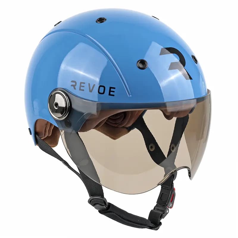 Casque vélo adulte REVOE Premium Urbain-City bleu pétrole taille 57-58 visière réglable protection oreille amovible homologation EN1078+A1
