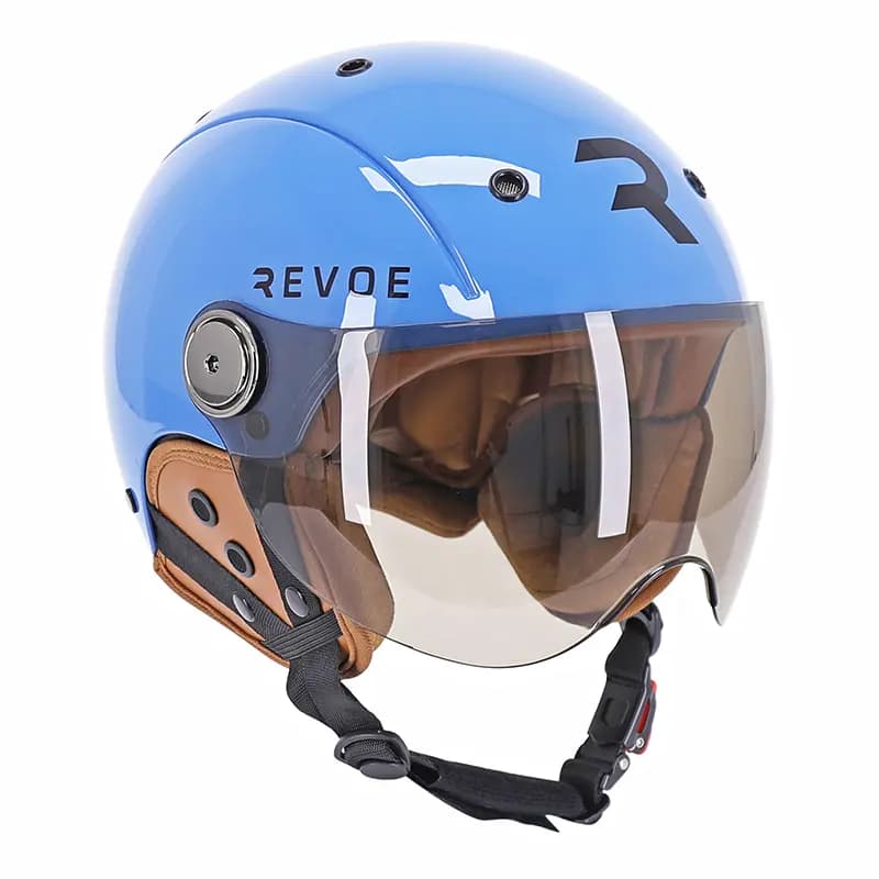 Casque vélo adulte REVOE Premium Urbain-City bleu pétrole taille 57-58 visière réglable protection oreille amovible homologation EN1078+A1 2