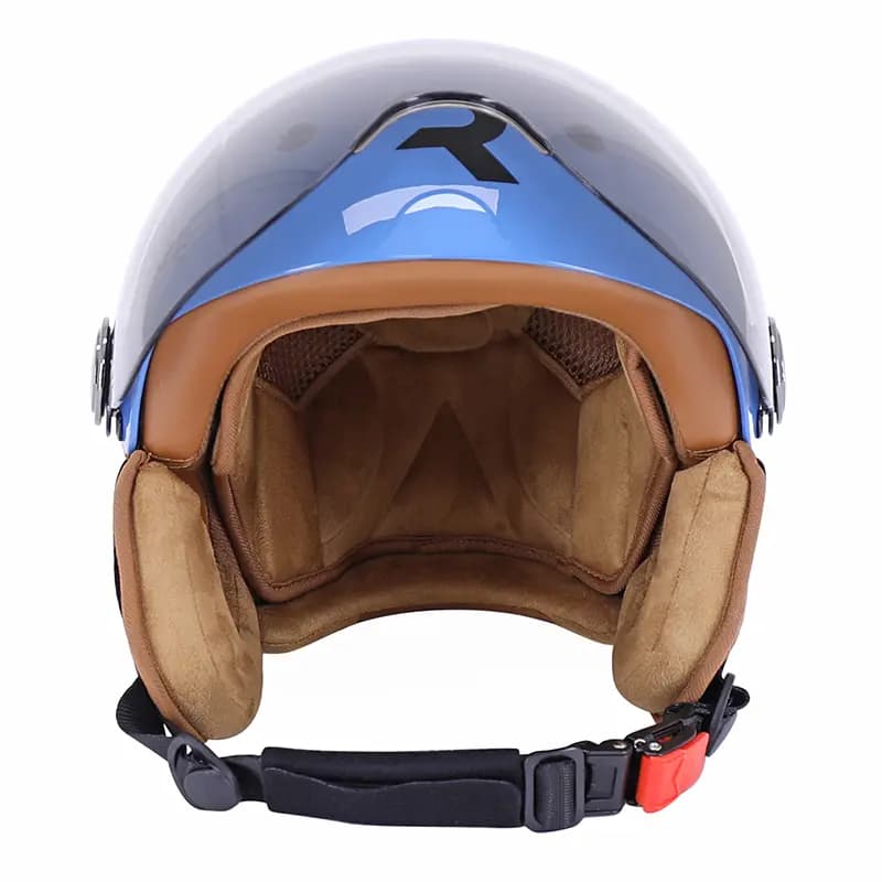 Casque vélo adulte REVOE Premium Urbain-City bleu pétrole taille 57-58 visière réglable protection oreille amovible homologation EN1078+A1 4