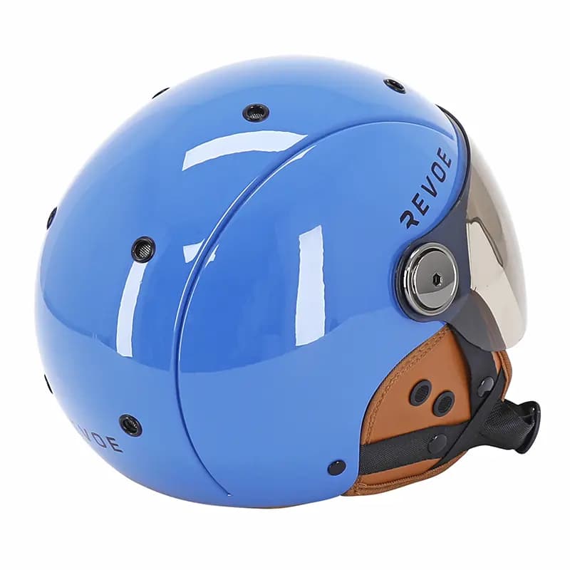 Casque vélo adulte REVOE Premium Urbain-City bleu pétrole taille 57-58 visière réglable protection oreille amovible homologation EN1078+A1 5