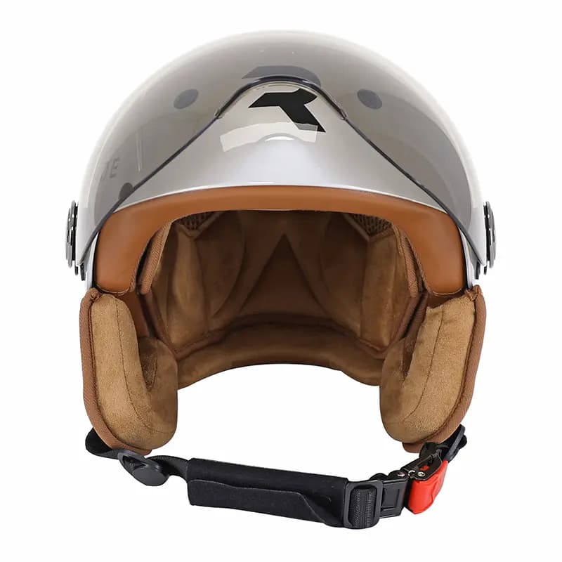 Casque vélo adulte Revoe Premium Urbain-City gris silver taille 55-56 visière réglable protection oreille amovible homologation EN1078+A1 4