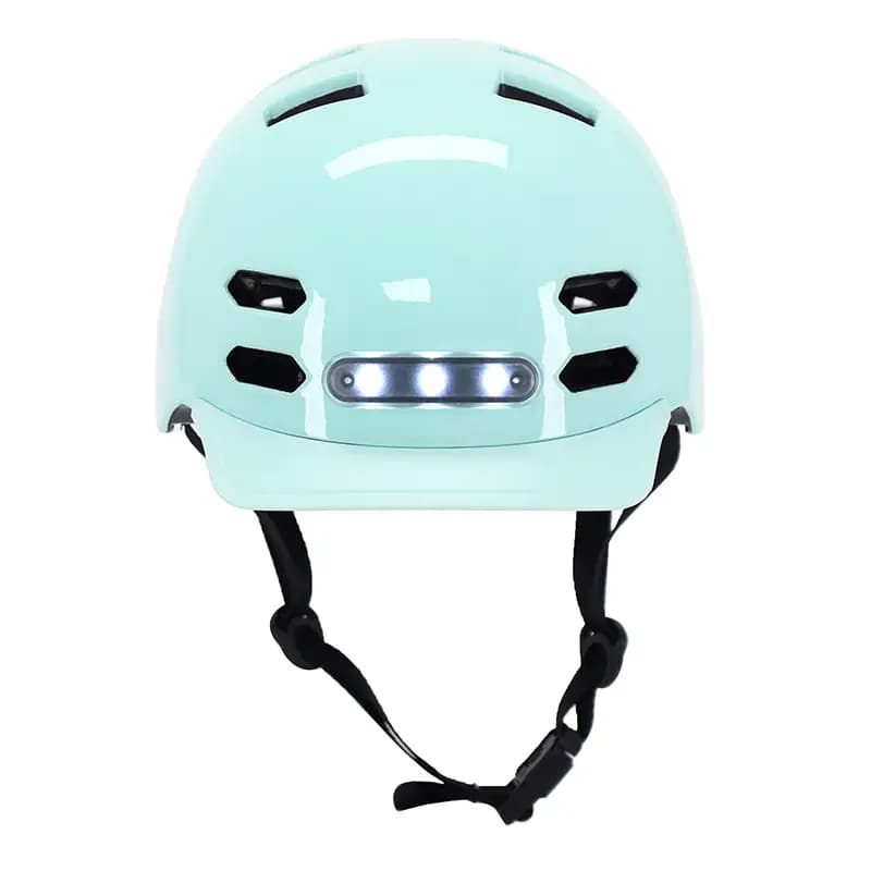 Casque vélo adulte Newton urbain-city V4 vert pastel taille 55-58 avec éclairage intégré et visière 2