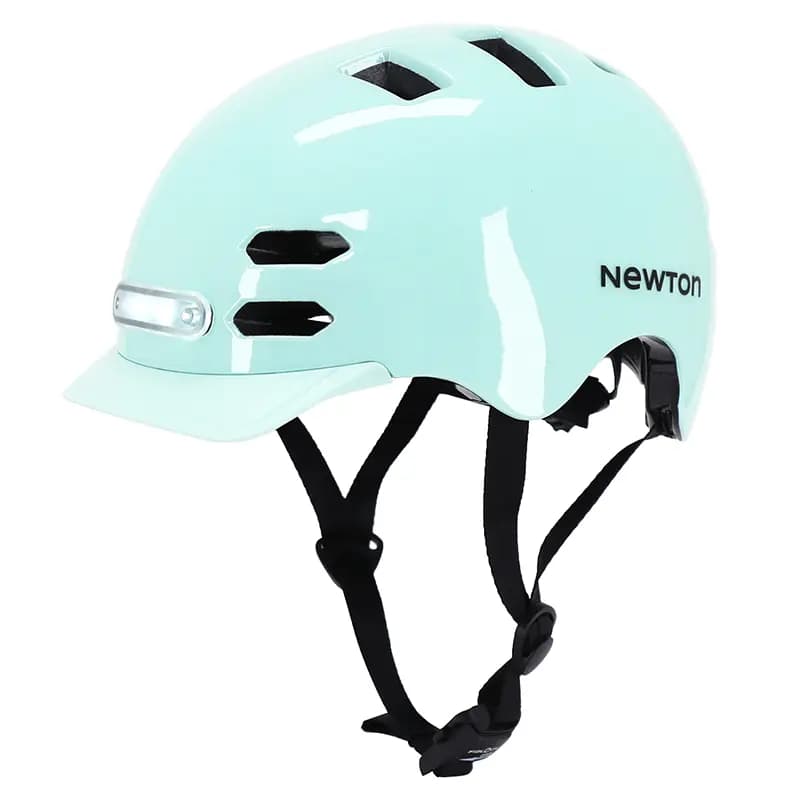 Casque vélo adulte Newton urbain-city V4 vert pastel taille 55-58 avec éclairage intégré et visière 3