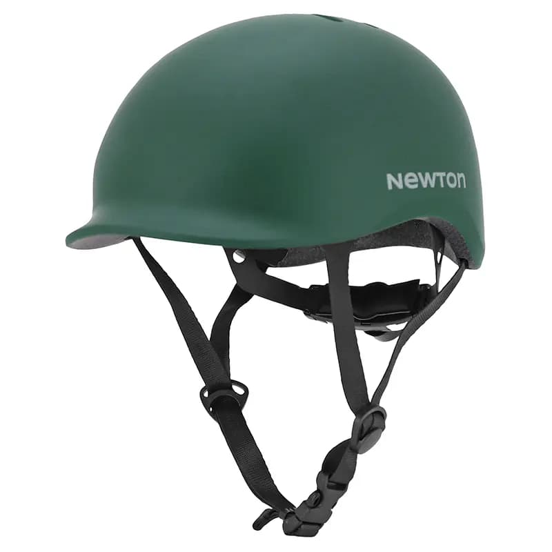 Casque vélo adulte NEWTON urbain vert mat in-mold avec visière et éclairage intégré 55-58 cm 3