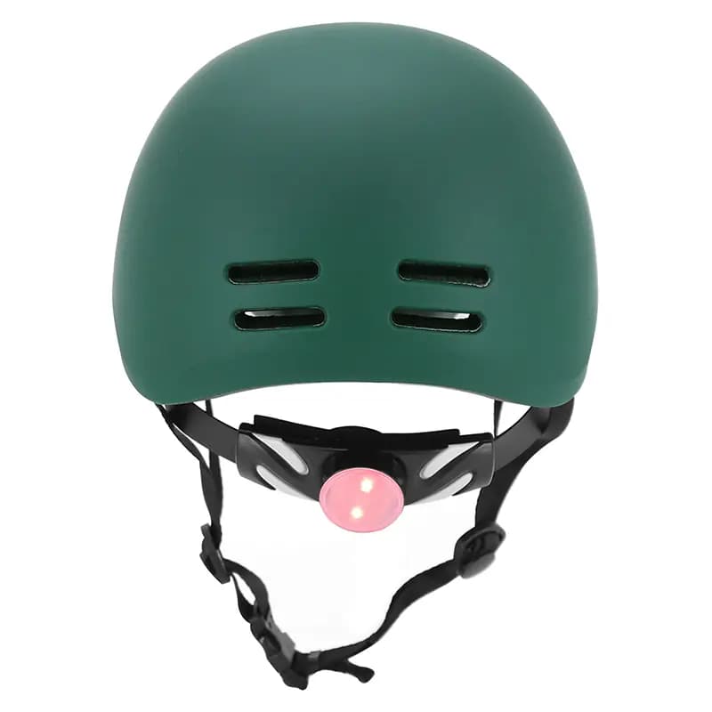 Casque vélo adulte NEWTON urbain vert mat in-mold avec visière et éclairage intégré 55-58 cm 6