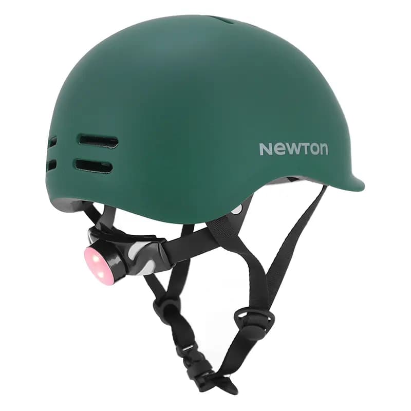 Casque vélo adulte NEWTON urbain vert mat in-mold avec visière et éclairage intégré 55-58 cm 7