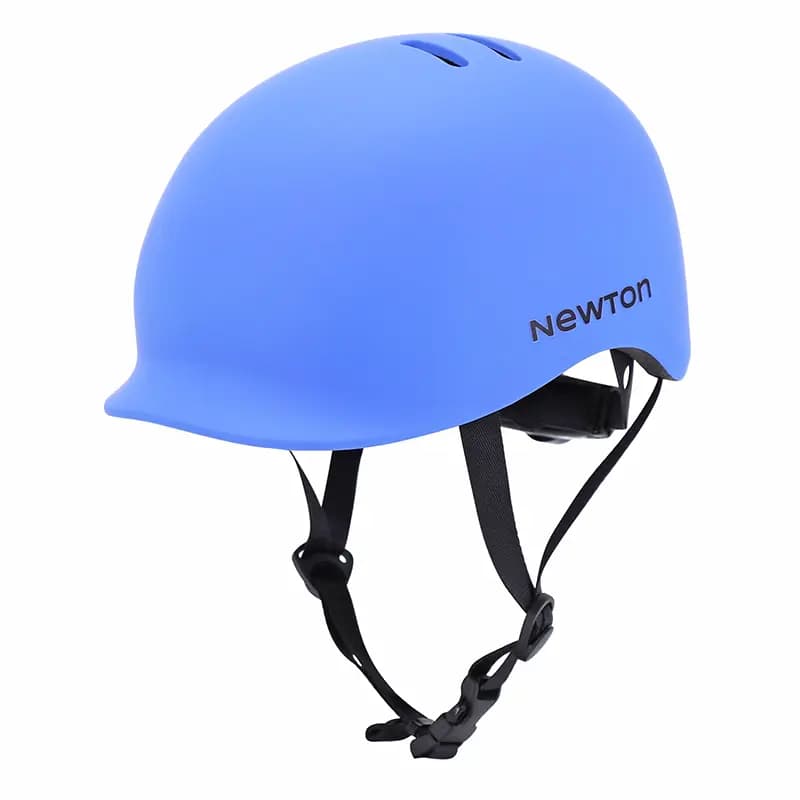 Casque vélo adulte Newton urbain bleu mat avec visière et éclairage intégré 58-61 cm 3