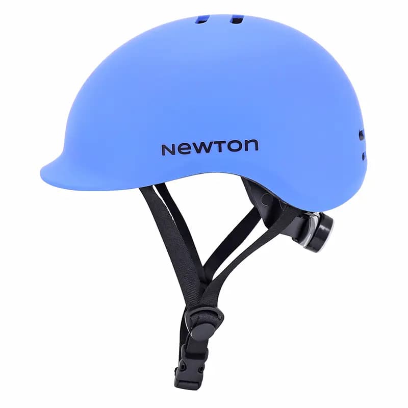 Casque vélo adulte Newton urbain bleu mat avec visière et éclairage intégré 58-61 cm 4