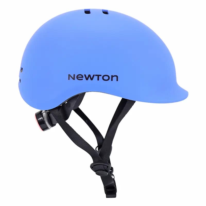 Casque vélo adulte Newton urbain bleu mat avec visière et éclairage intégré 58-61 cm 8