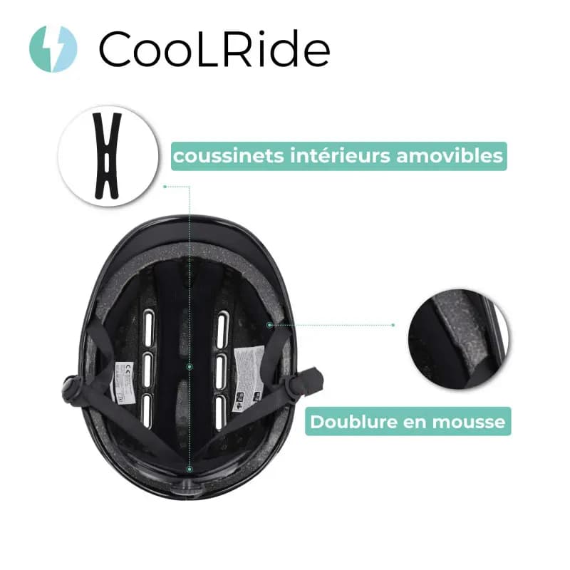 Casque vélo adulte Sélection P2R Coolride urbain-city kaki 59-61 cm 7
