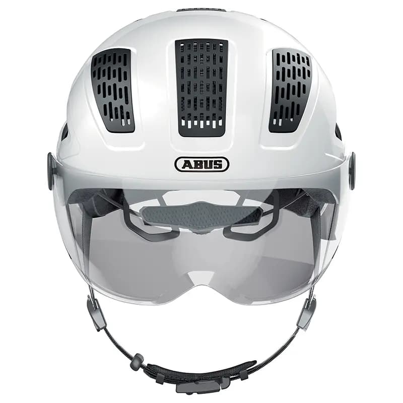 Casque vélo adulte Abus Hyban 2.0 ACE blanc polaire éclairage intégré taille L (56-61 cm) 2
