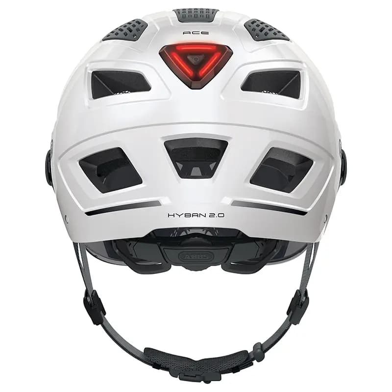 Casque vélo adulte Abus Hyban 2.0 ACE blanc polaire éclairage intégré taille L (56-61 cm) 3