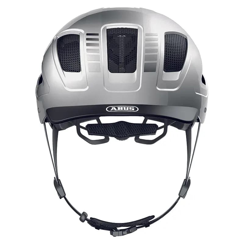 Casque vélo adulte Abus Hyban 2.0 urbain argent éclairage intégré taille M (52-58 cm) 2