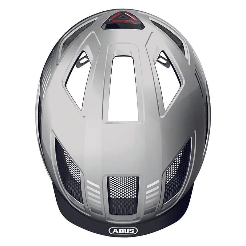 Casque vélo adulte Abus Hyban 2.0 urbain argent éclairage intégré taille M (52-58 cm) 4