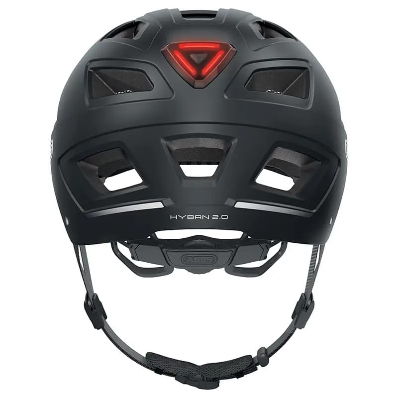 Casque vélo adulte Abus Hyban 2.0 velours noir éclairage intégré taille XL (58-63 cm) 3