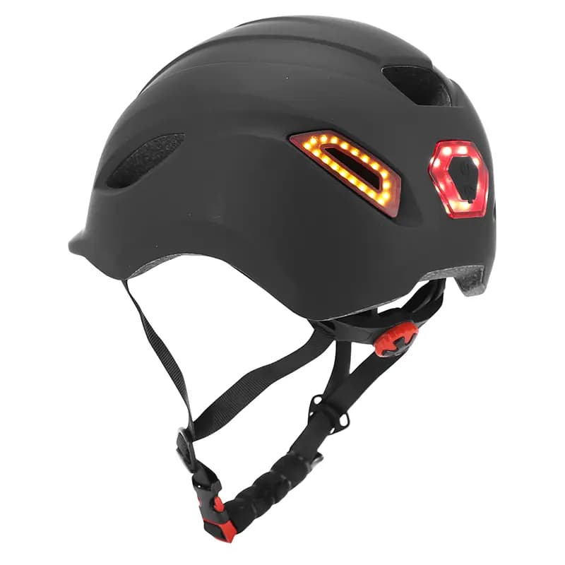 Casque vélo-trottinette adulte urbain Sélection P2R CP02 noir éclairage intégré clignotant taille L 5