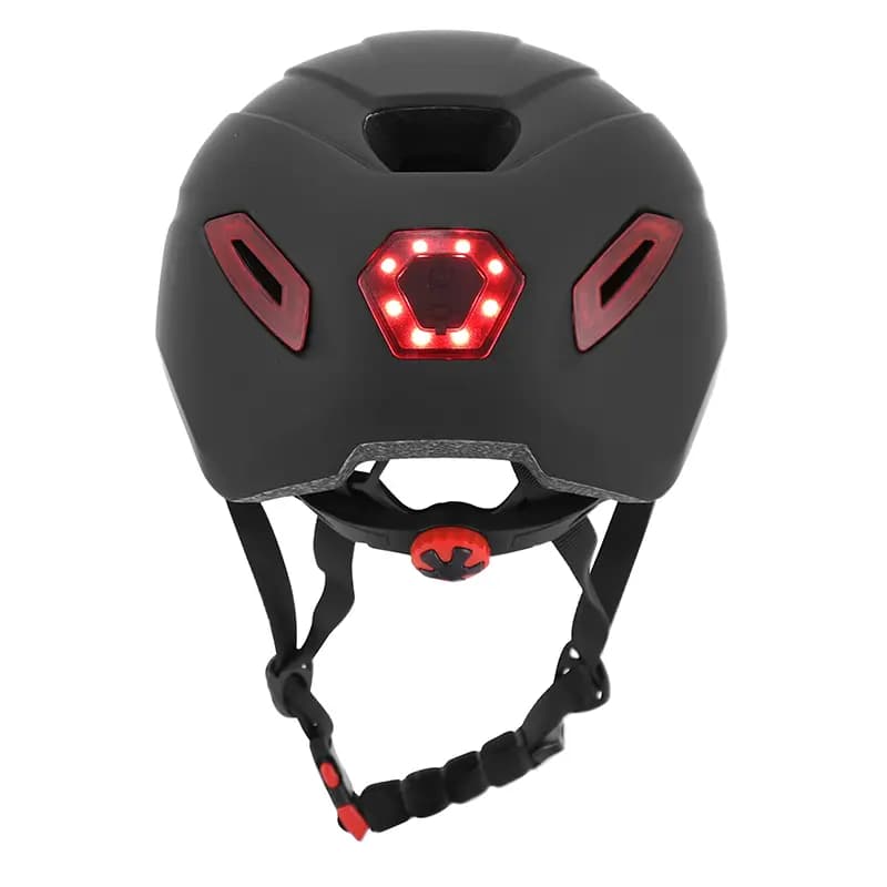 Casque vélo-trottinette adulte urbain Sélection P2R CP02 noir éclairage intégré clignotant taille L 6