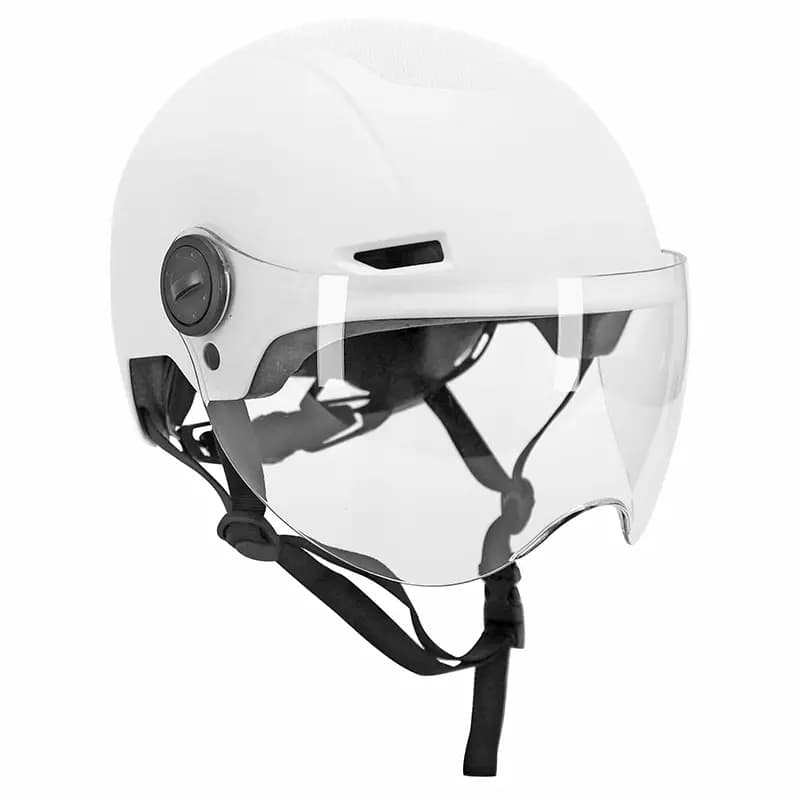 Casque vélo adulte urbain Sélection P2R blanc avec visière 55-58 cm