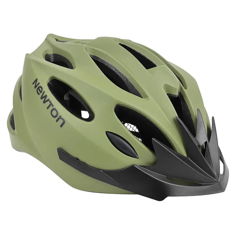 Casque vélo adulte Newton route-VTT sport vert militaire in-mold Fidlock 55-58 cm avec visière