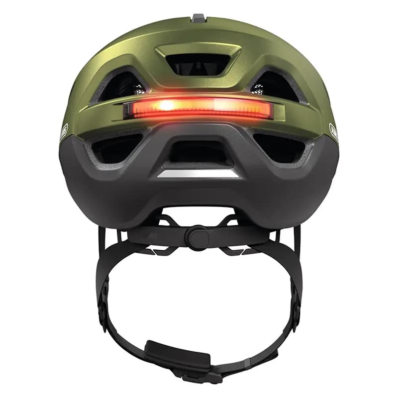 Casque vélo adulte Abus Urban-I 4.0 vert poivre taille L (57-61 cm) avec éclairage arrière USB 4